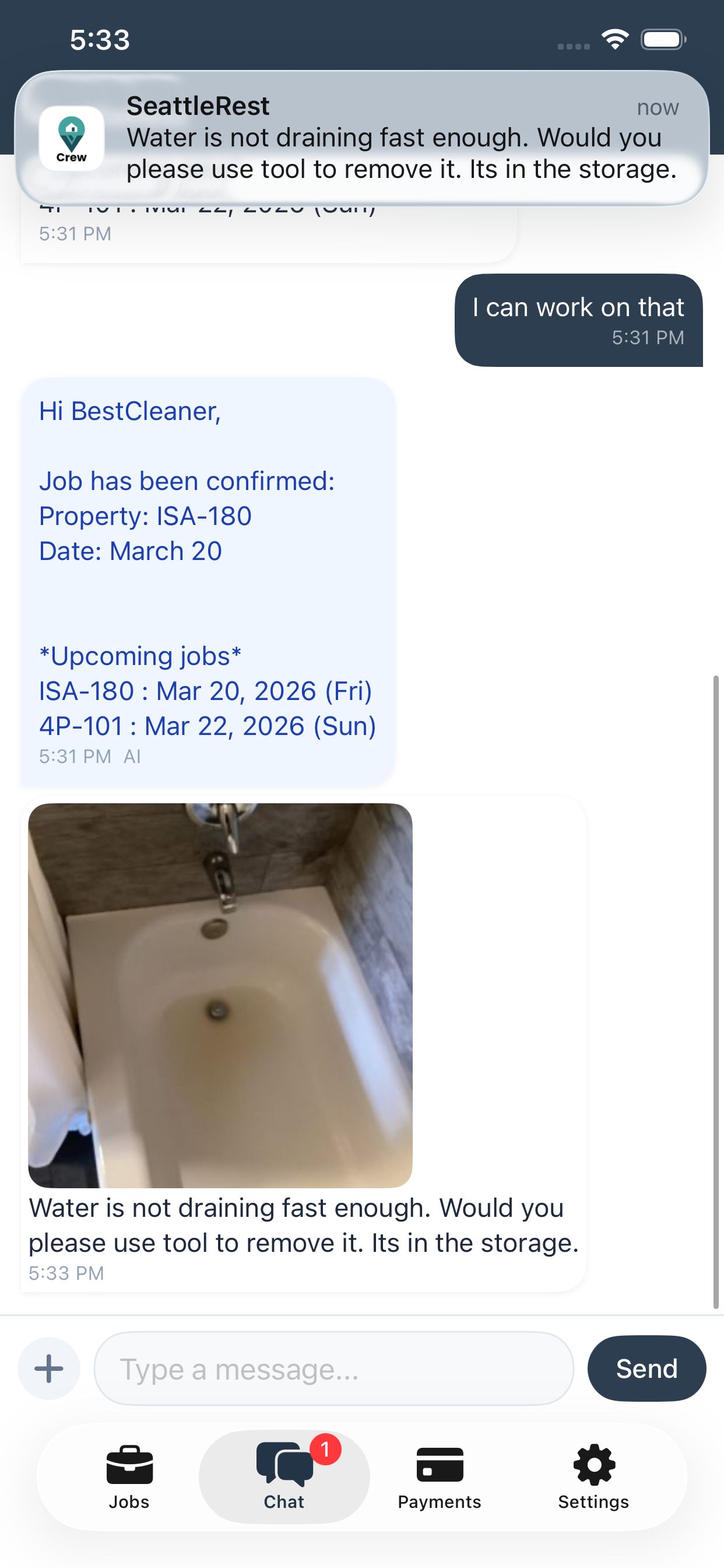 Crew app - Chat