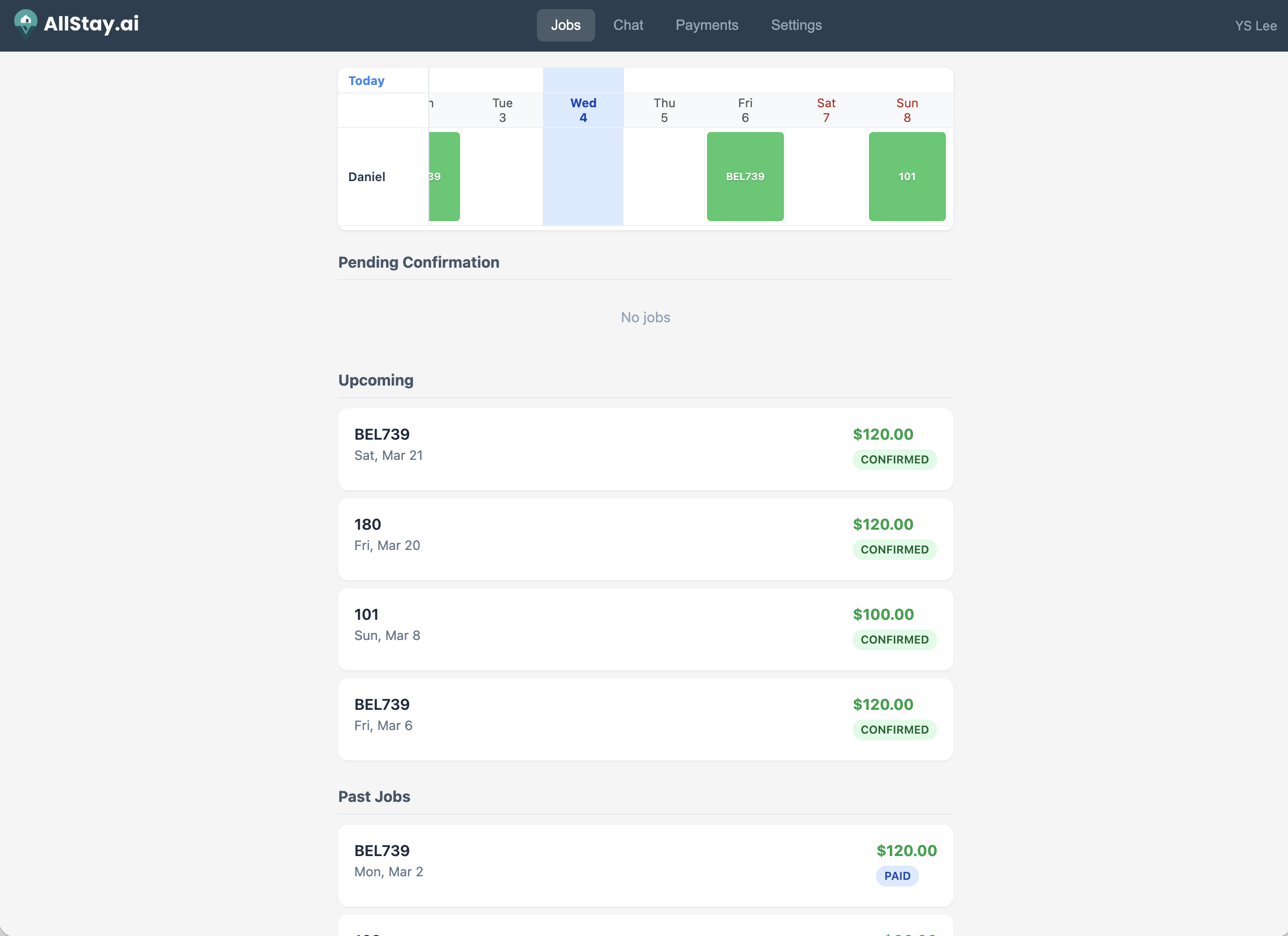 Crew app schedules